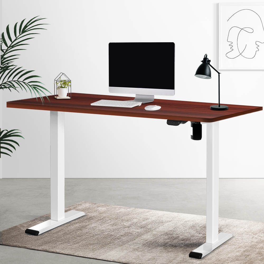 Artiss Electric Standing Desk Motorised Sit Stand Desks Table White Walnut 140cm-7