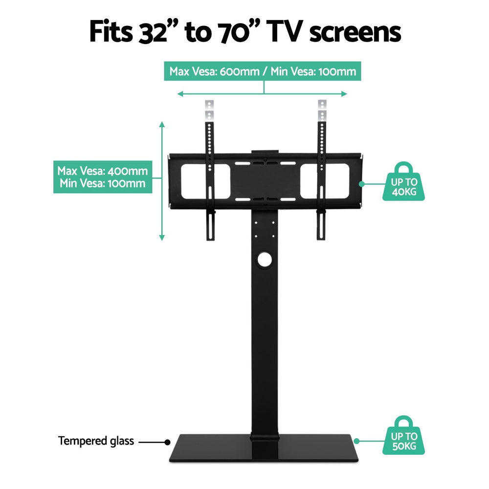 Artiss Floor TV Stand Brakcket Mount Swivel Height Adjustable 32 to 70 Inch Black-2