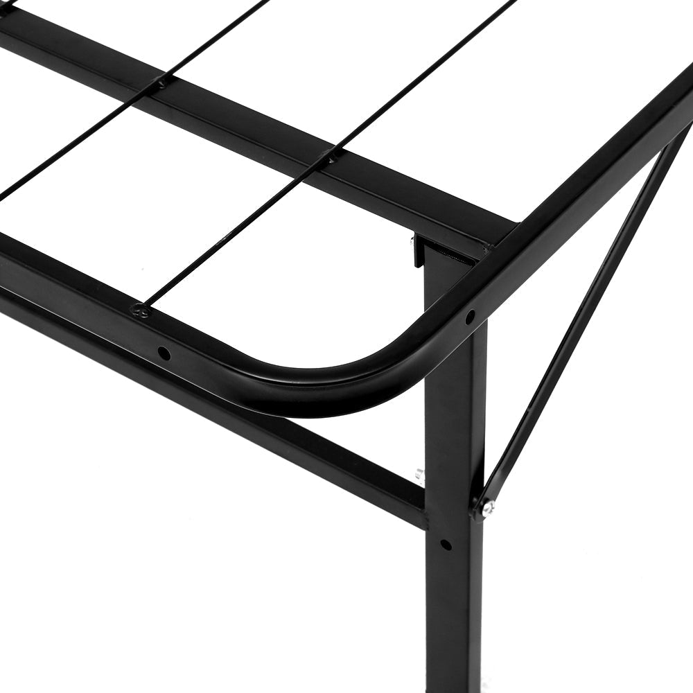 Artiss Folding Bed Frame Metal Bed Base King Single Size Portable Black-4