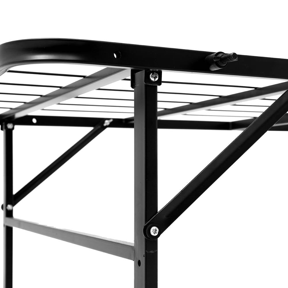 Artiss Folding Queen Metal Bed Frame - Black-4