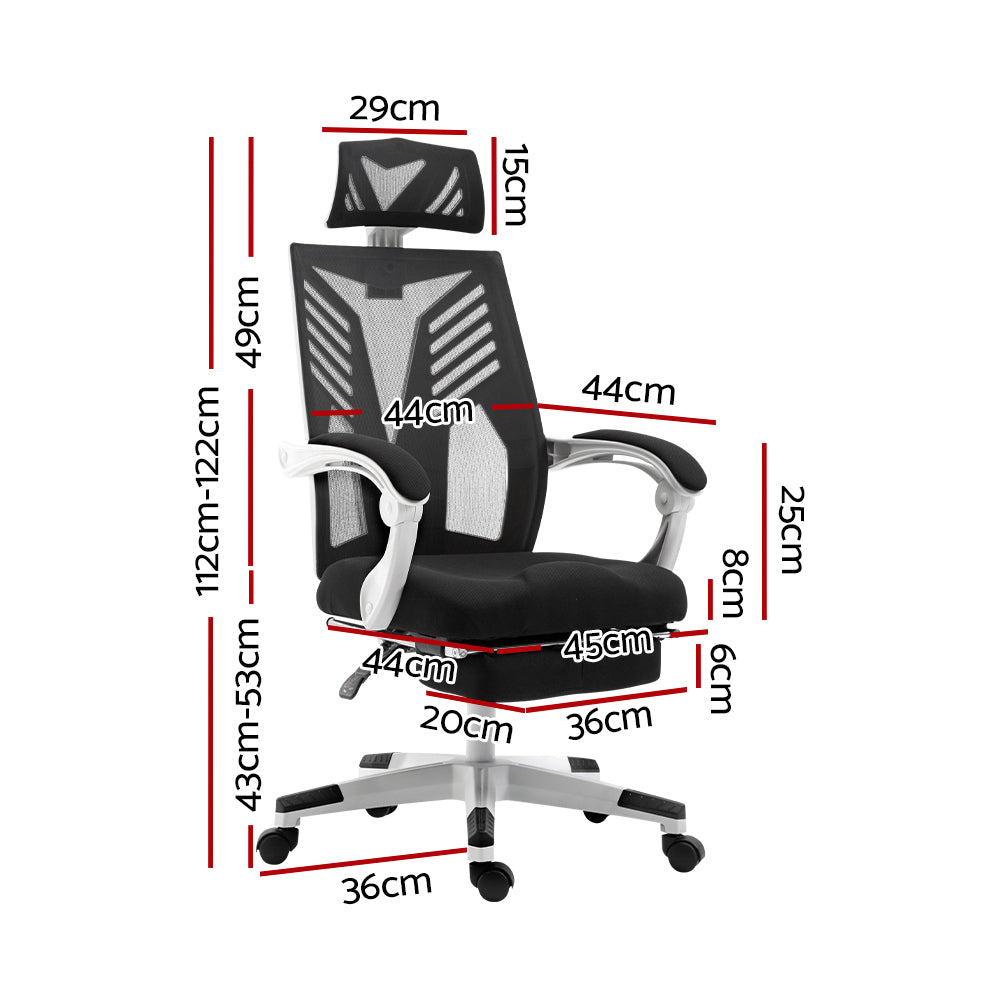 Artiss Gaming Office Chair Computer Desk Chair Home Work Recliner White-1