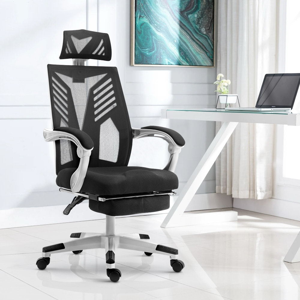 Artiss Gaming Office Chair Computer Desk Chair Home Work Recliner White-7