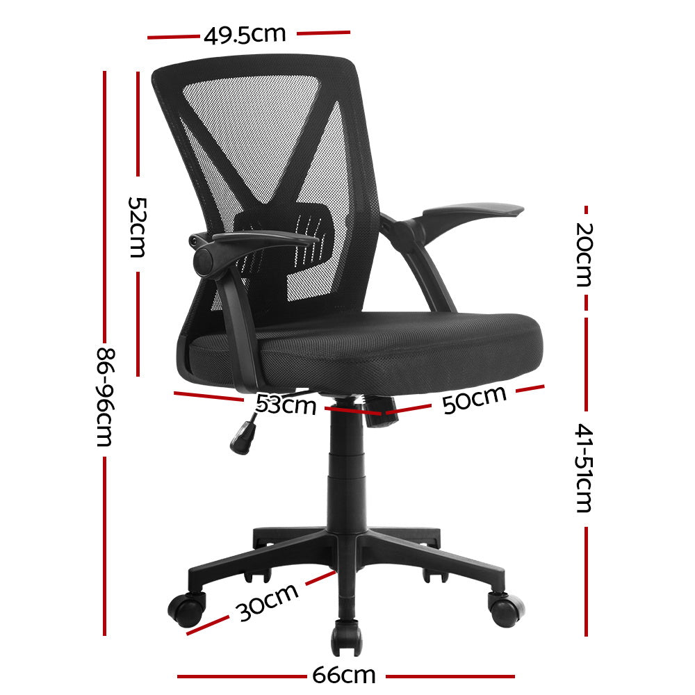 Artiss Gaming Office Chair Mesh Computer Chairs Swivel Executive Mid Back Black-1