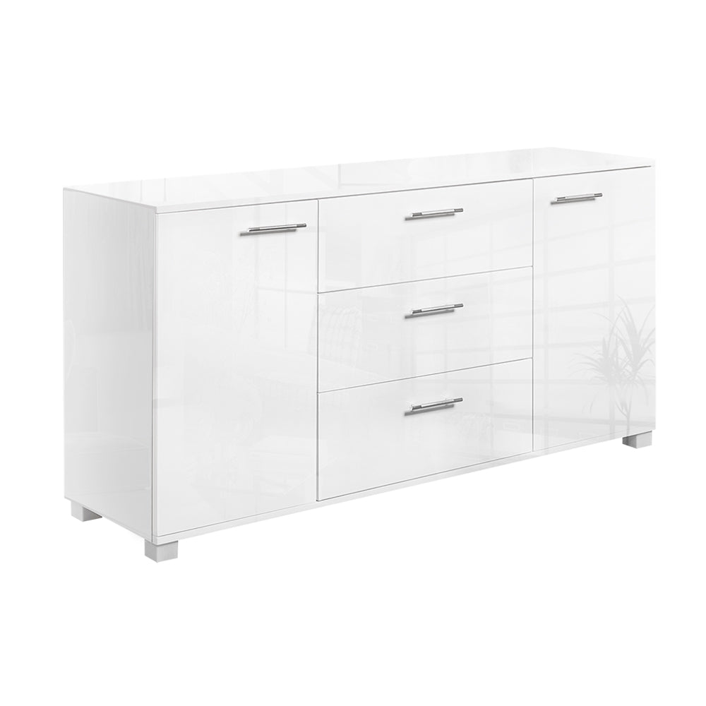 Artiss High Gloss Sideboard Storage Cabinet Cupboard - White-0