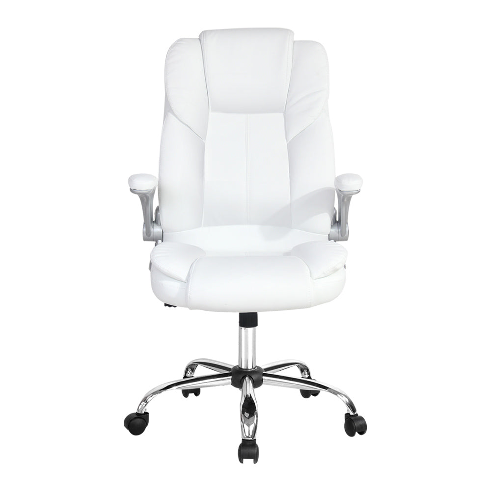 Artiss Kea Executive Office Chair Leather White-2