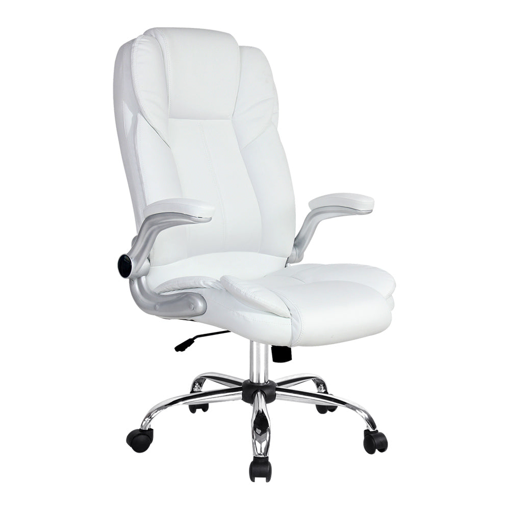 Artiss Kea Executive Office Chair Leather White-0