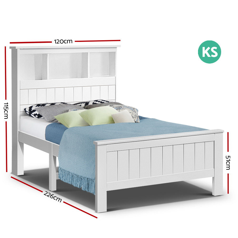 Artiss King Single Wooden Timber Bed Frame-1