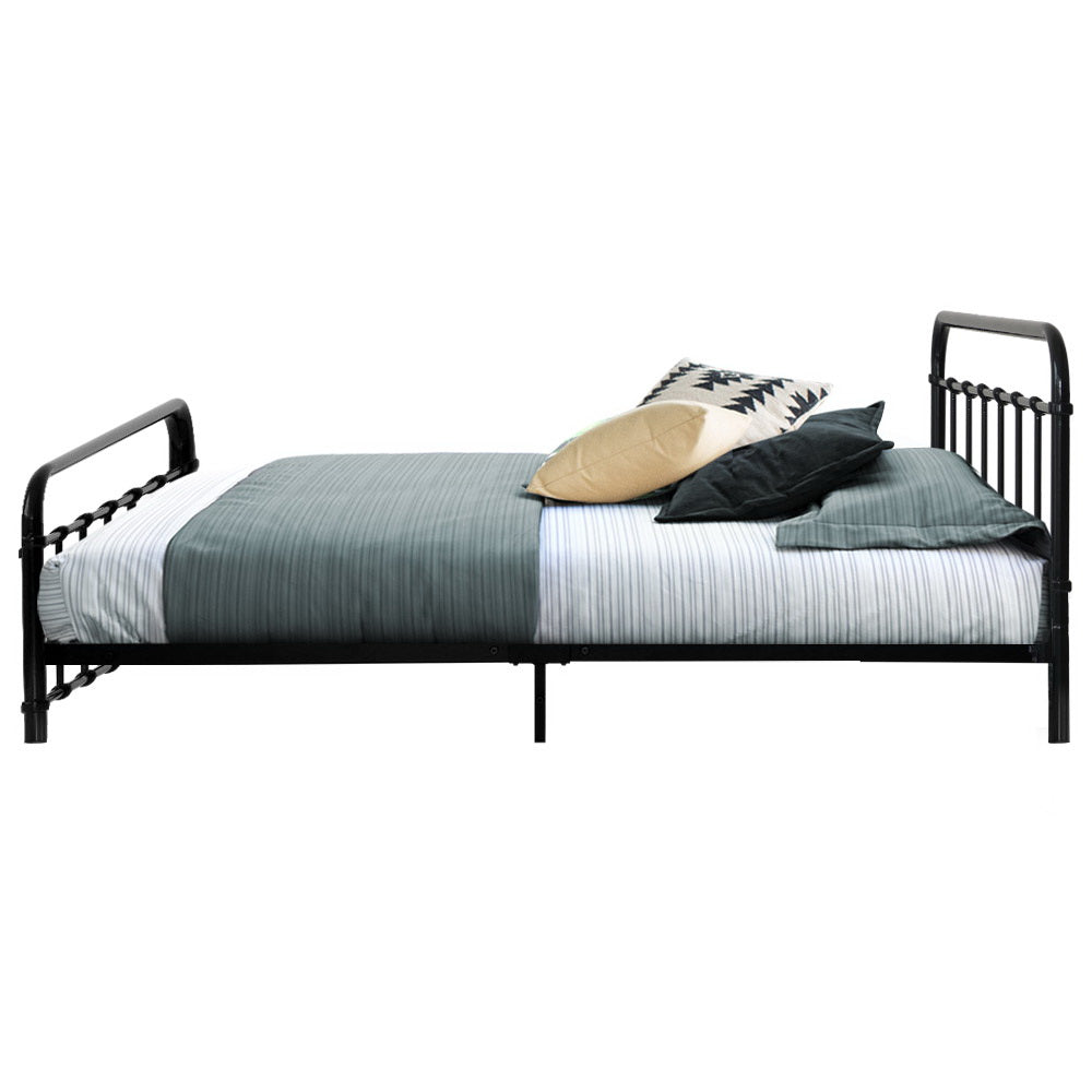 Artiss LEO Metal Bed Frame - Queen (Black)-3