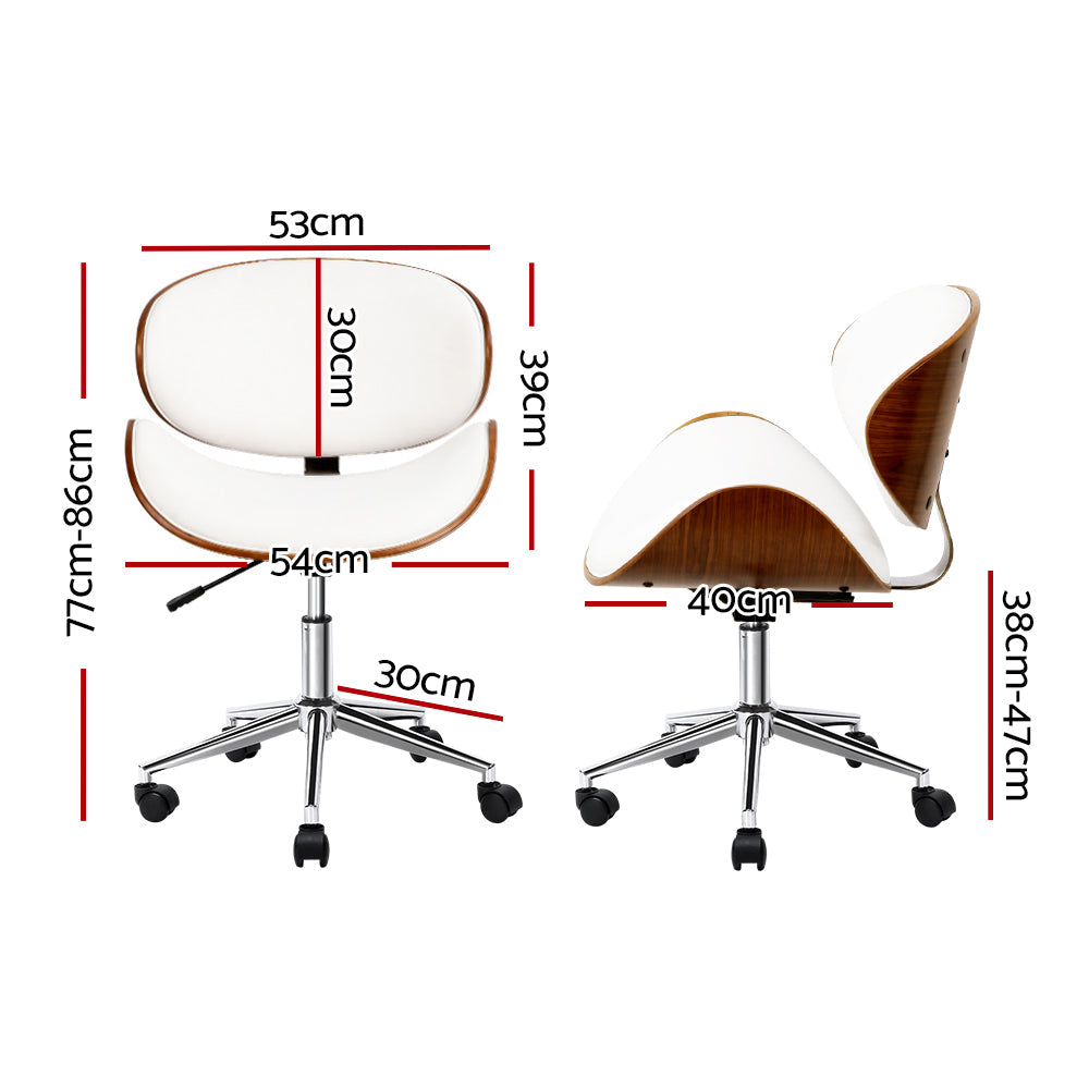 Artiss Leather Office Chair White-1