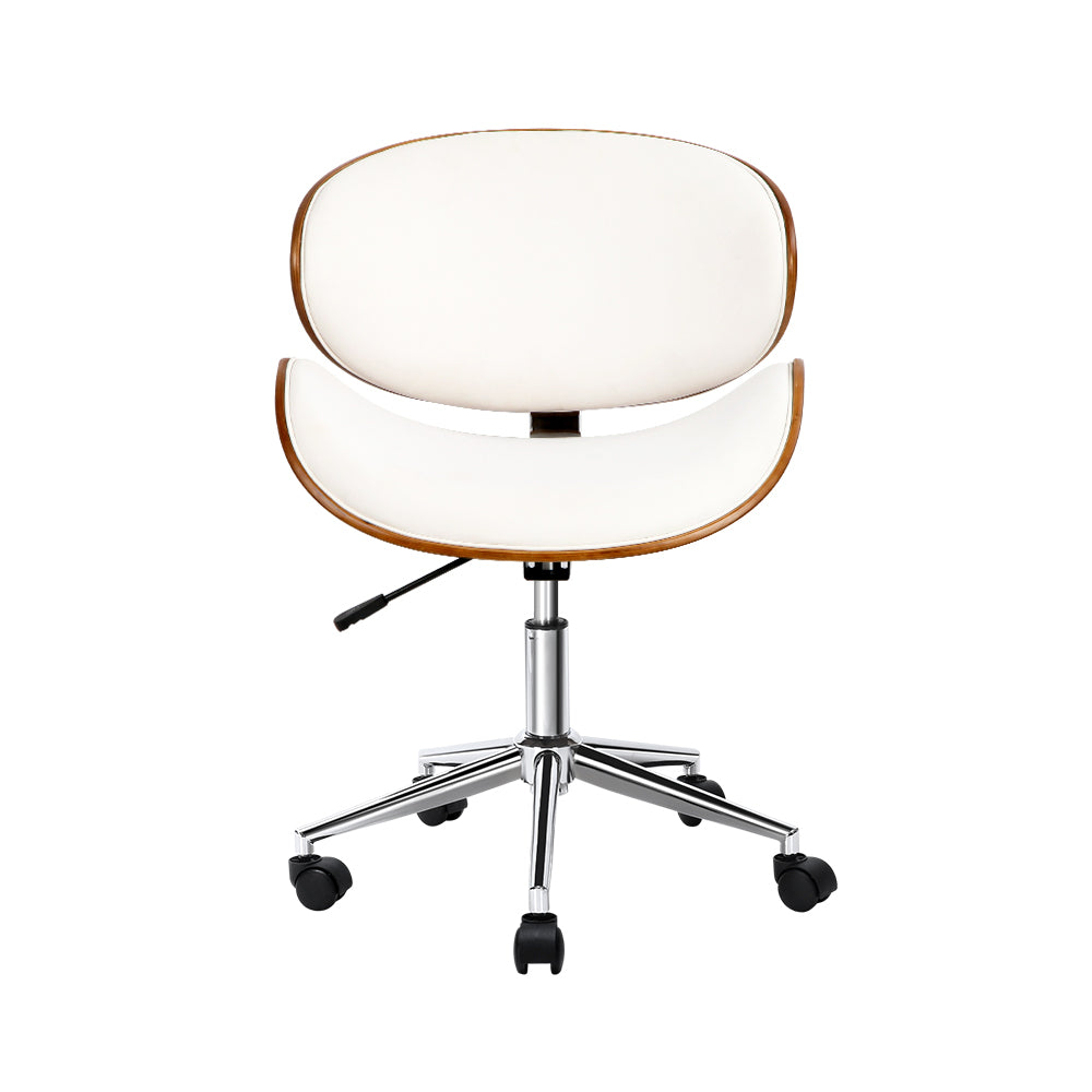 Artiss Leather Office Chair White-2