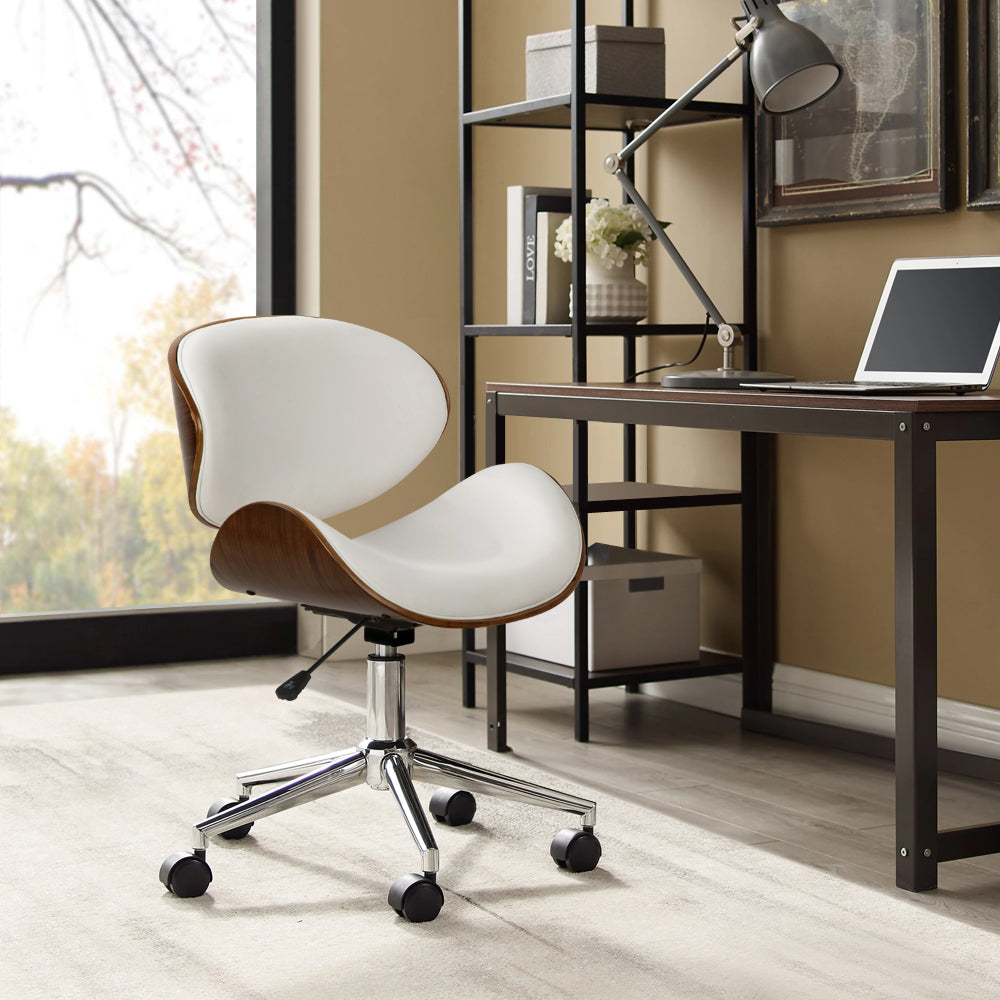 Artiss Leather Office Chair White-7