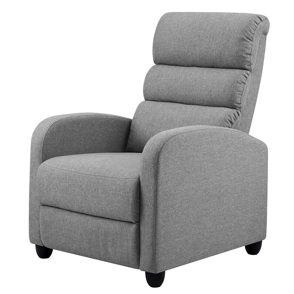 Artiss Luxury Recliner Chair Chairs Lounge Armchair Sofa Fabric Cover Grey-0