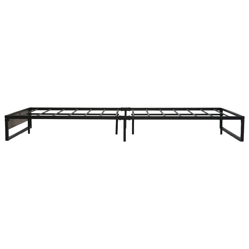 Artiss Metal Bed Frame Double Size Mattress Base Foundation Wooden Black OSLO-2