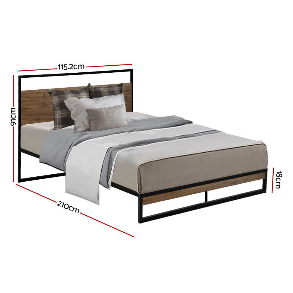 Artiss Metal Bed Frame King Single Size Mattress Base Platform Foundation Dane-1