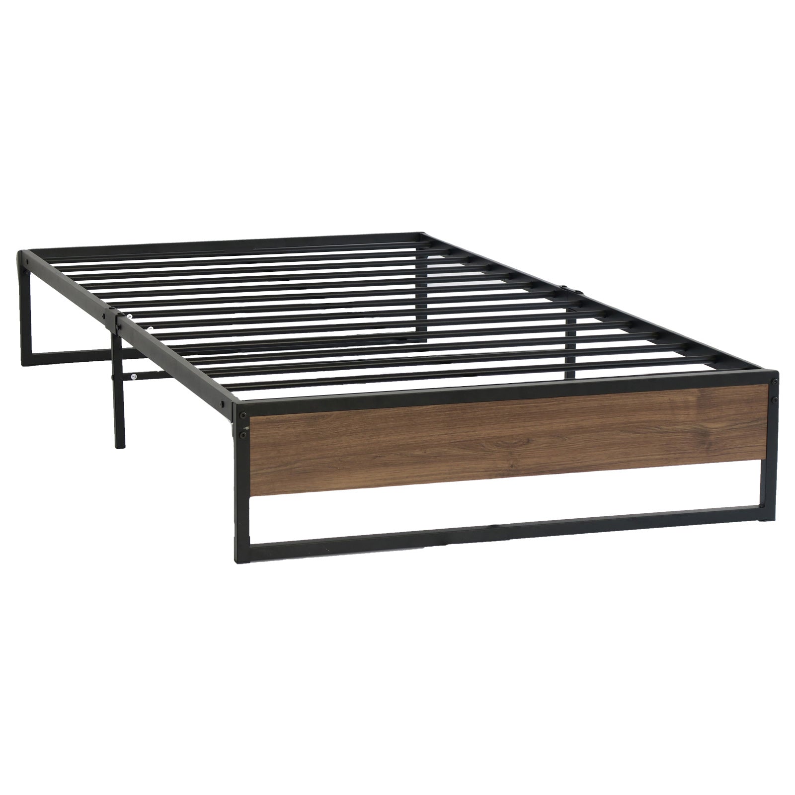 Artiss Metal Bed Frame Single Size Mattress Base Platform Wooden Black OSLO-0