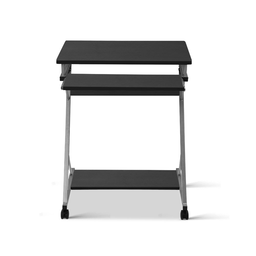 Artiss Metal Pull Out Table Desk - Black-2