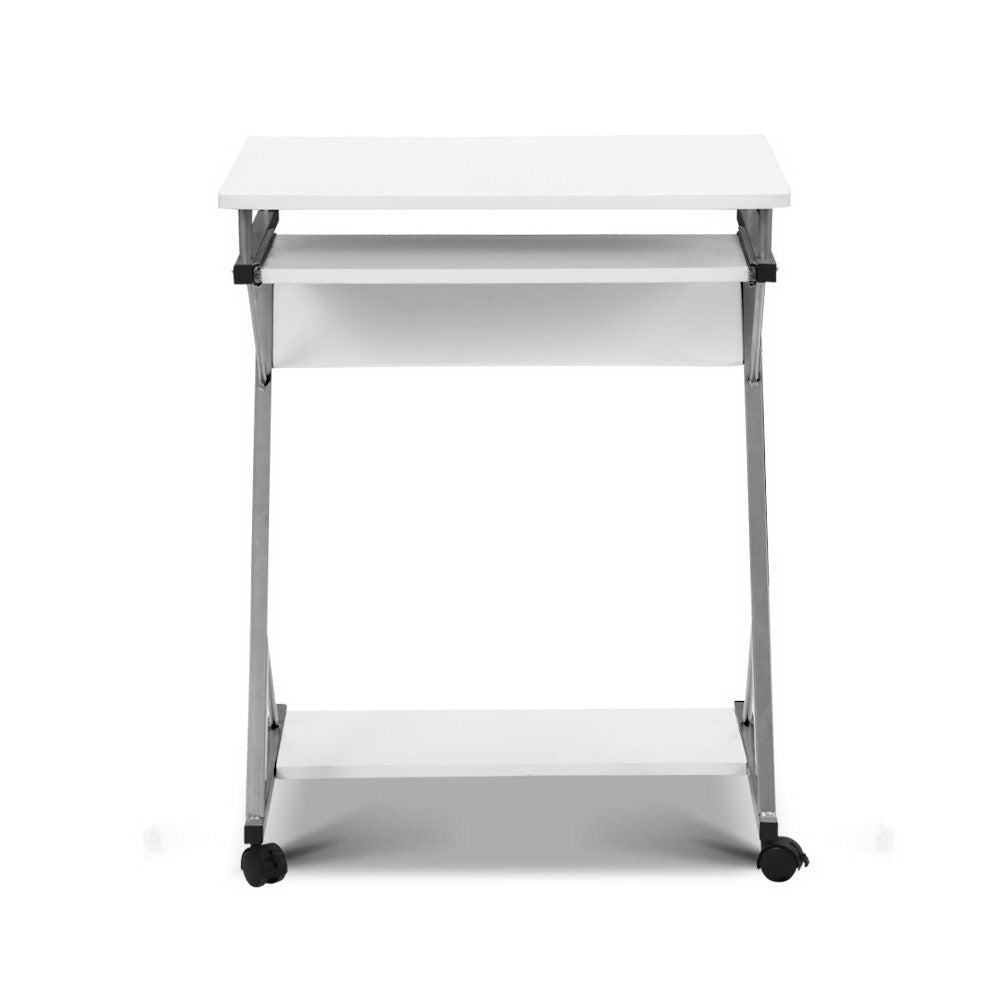 Artiss Metal Pull Out Table Desk - White-2