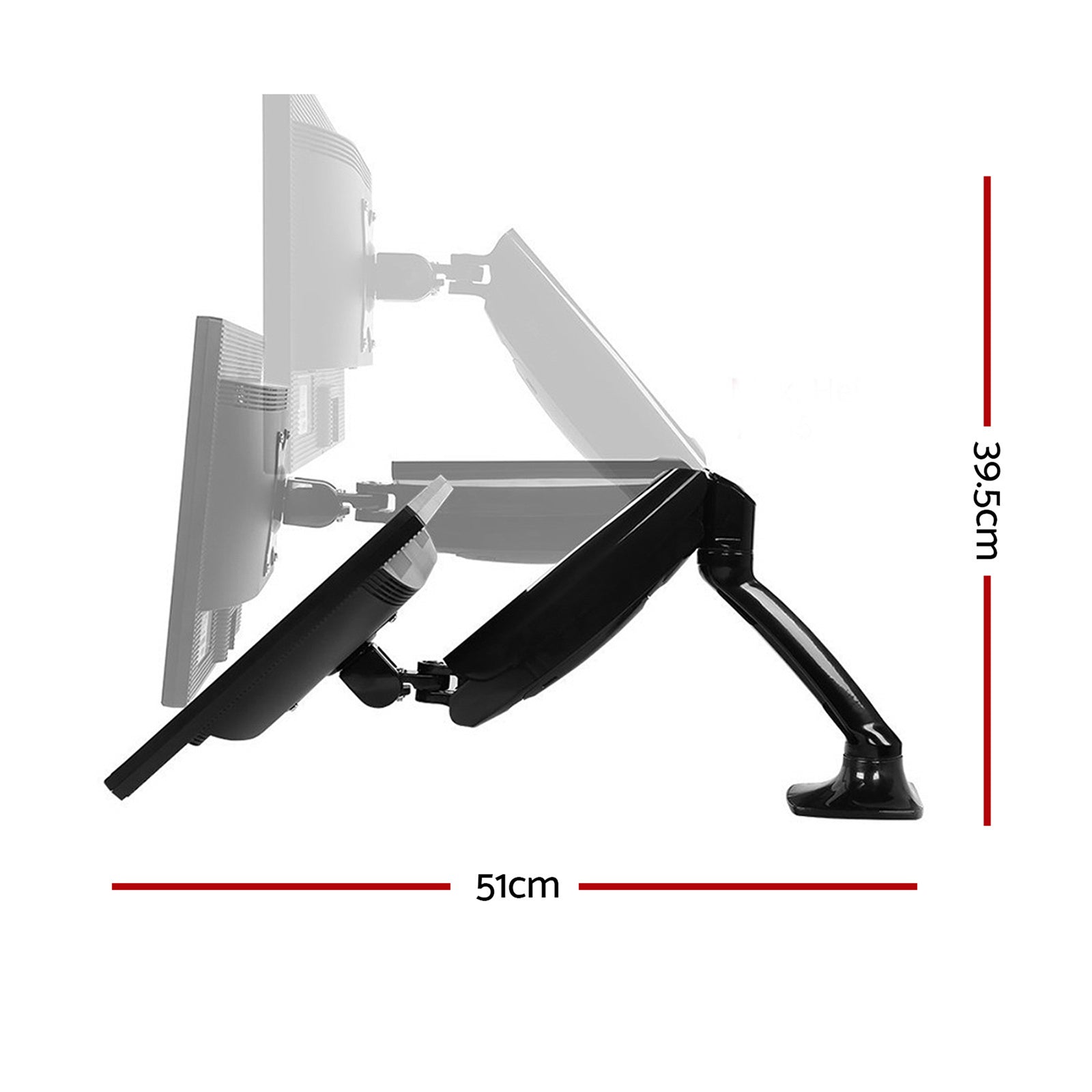 Artiss Monitor Arm Mount Single Gas Black-1