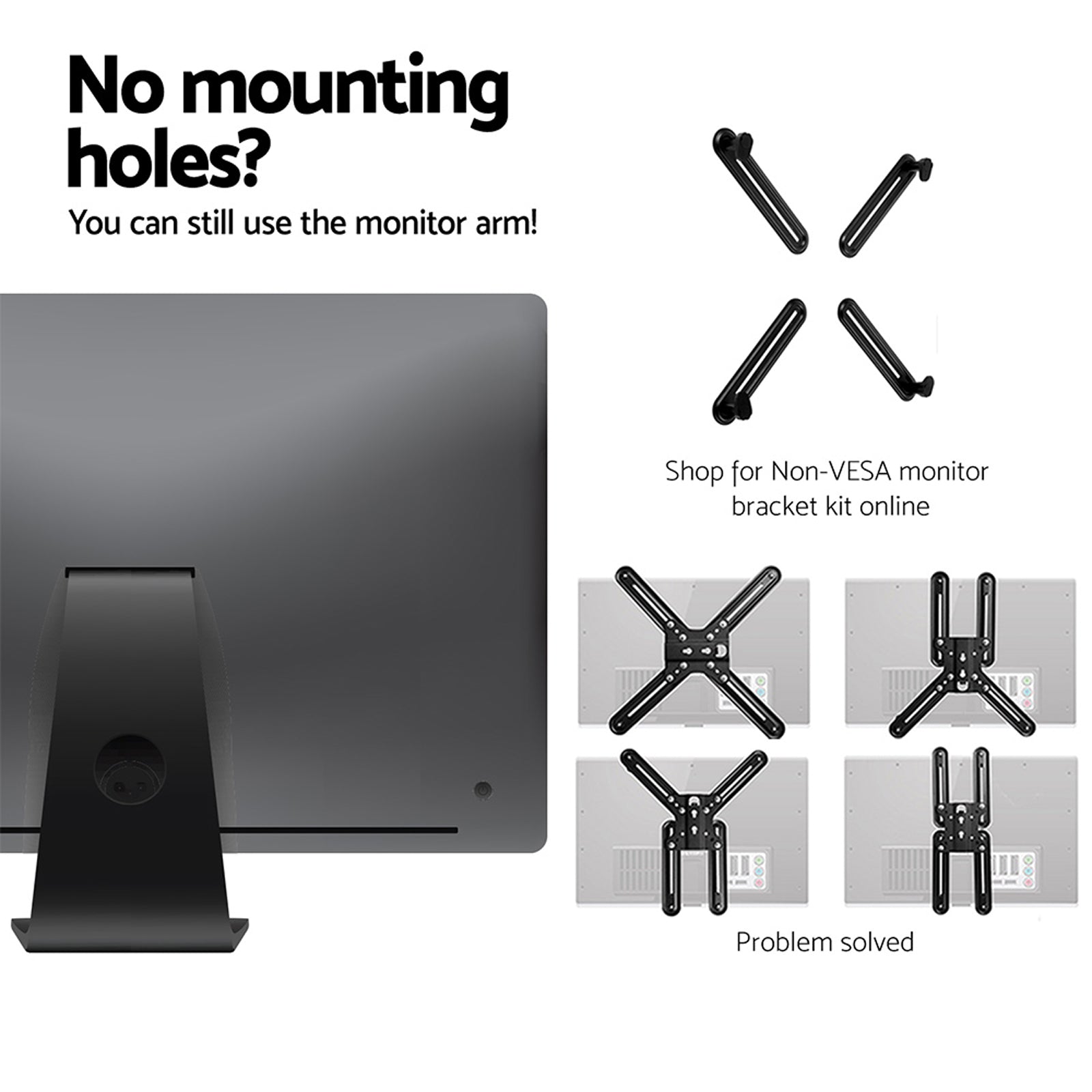 Artiss Monitor Arm Stand Dual Black-4