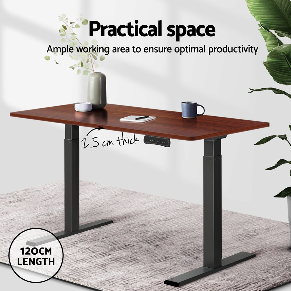 Artiss Motorised Standing Desk Desktop Electric Sit Stand Table Walnut-4