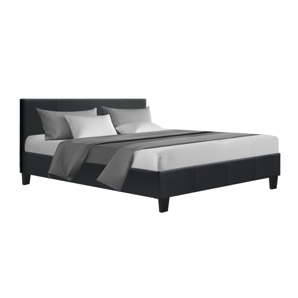 Artiss Neo Bed Frame Fabric - Charcoal Queen-0