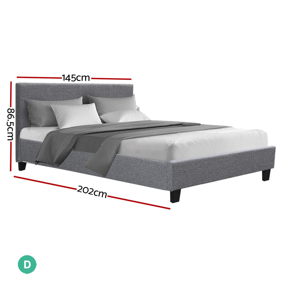 Artiss Neo Bed Frame Fabric - Grey Double-1