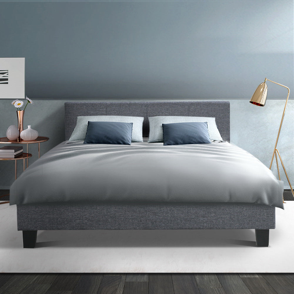 Artiss Neo Bed Frame Fabric - Grey Double-7