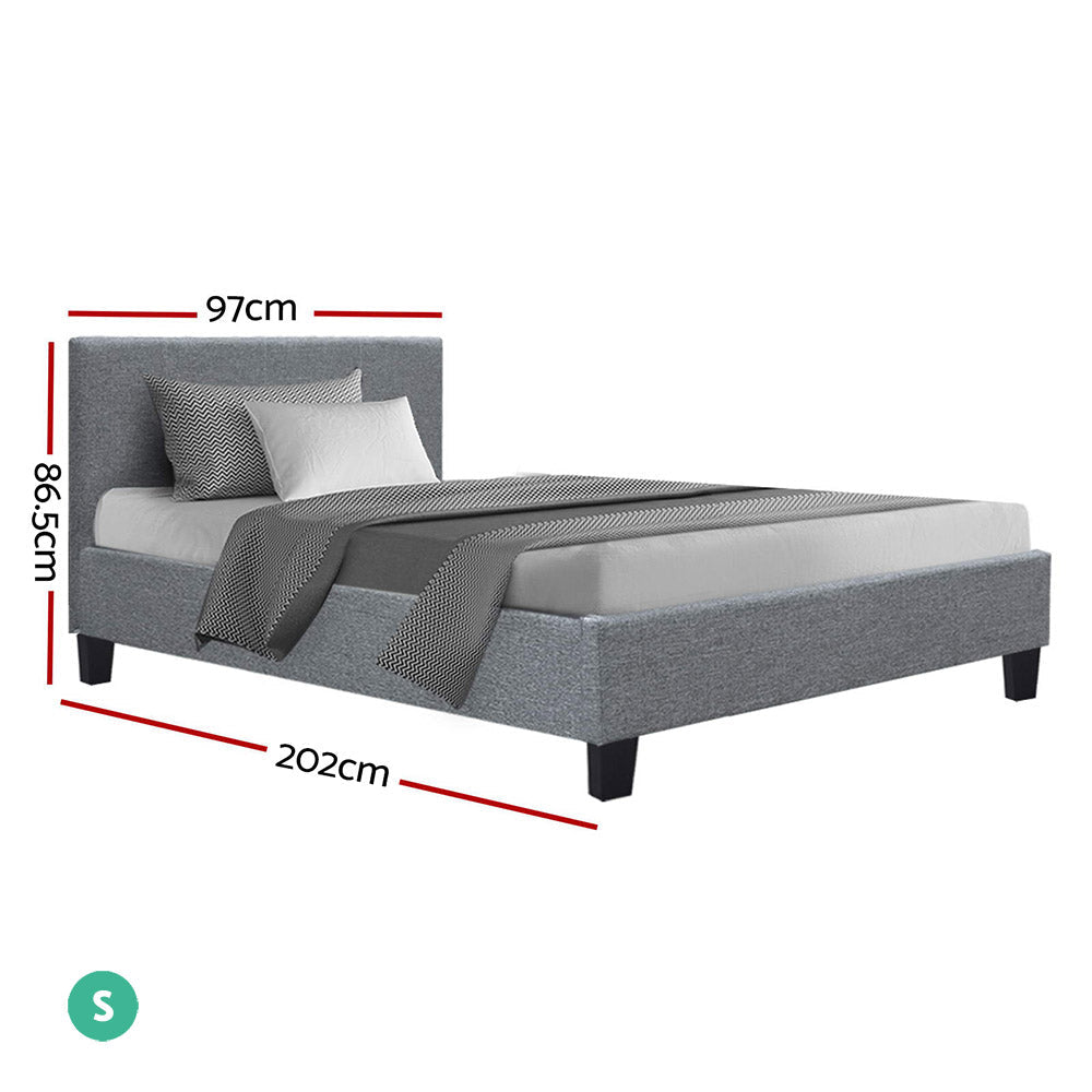 Artiss Neo Bed Frame Fabric - Grey Single-1