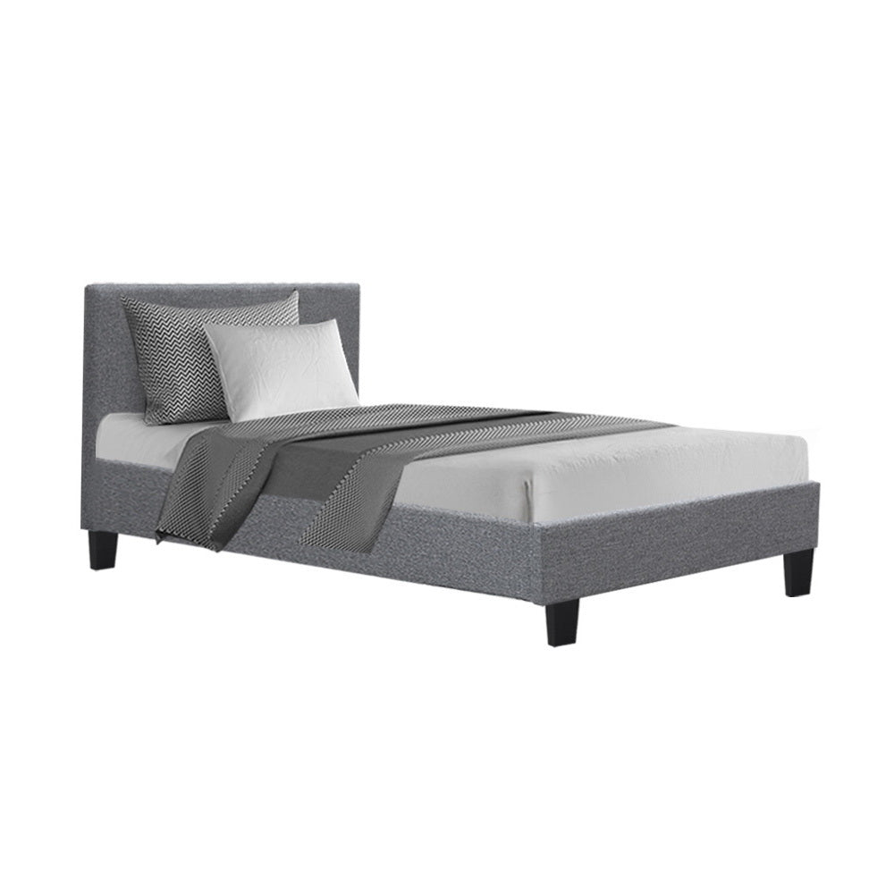 Artiss Neo Bed Frame Fabric - Grey Single-0