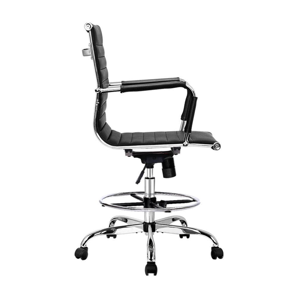 Artiss Office Chair Veer Drafting Stool Mesh Chairs Armrest Standing Desk Black-3