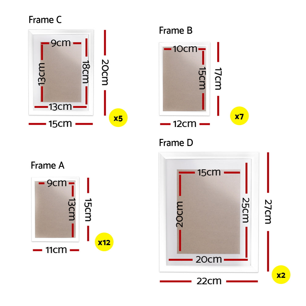 Artiss Photo Frames 26PCS  8x10in 5x7in 4x6in 3.5x5in Hanging Wall Frame White-1