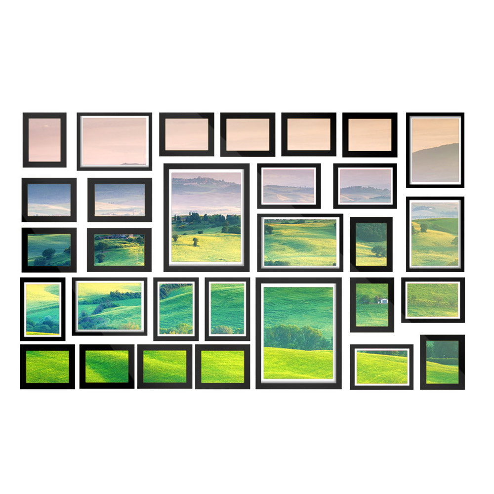 Artiss Photo Frames 30PCS  8x10in 5x7in 4x6in 3.5x5in Hanging Wall Frame Black-0