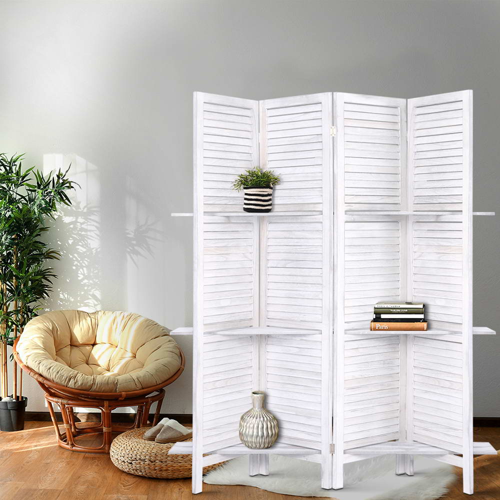 Artiss Room Divider Privacy Screen Foldable Partition Stand 4 Panel White-6