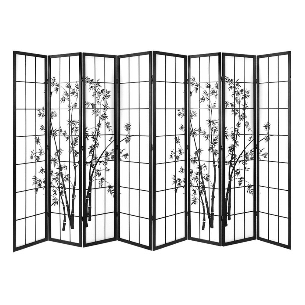 Artiss Room Divider Screen Privacy Dividers Pine Wood Stand Black White 8 Panel-0