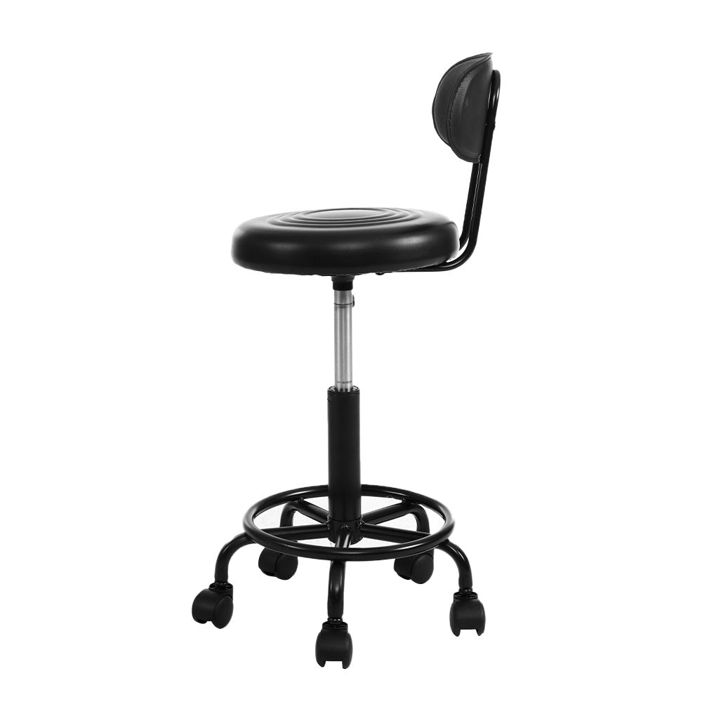 Artiss Salon Stool Swivel Chairs with Back Barber Beauty Hydralic Lift-3