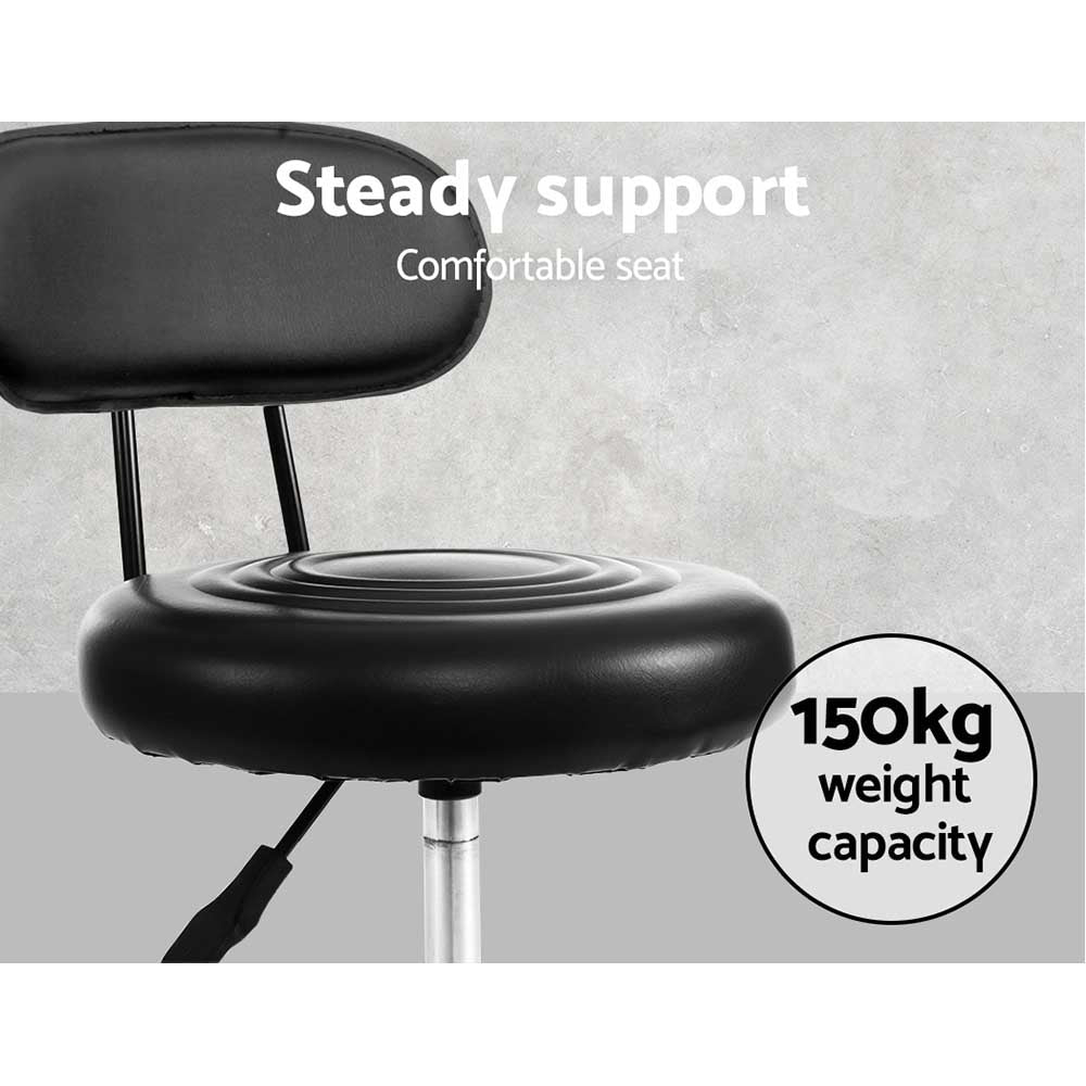 Artiss Salon Stool Swivel Chairs with Back Barber Beauty Hydralic Lift-5