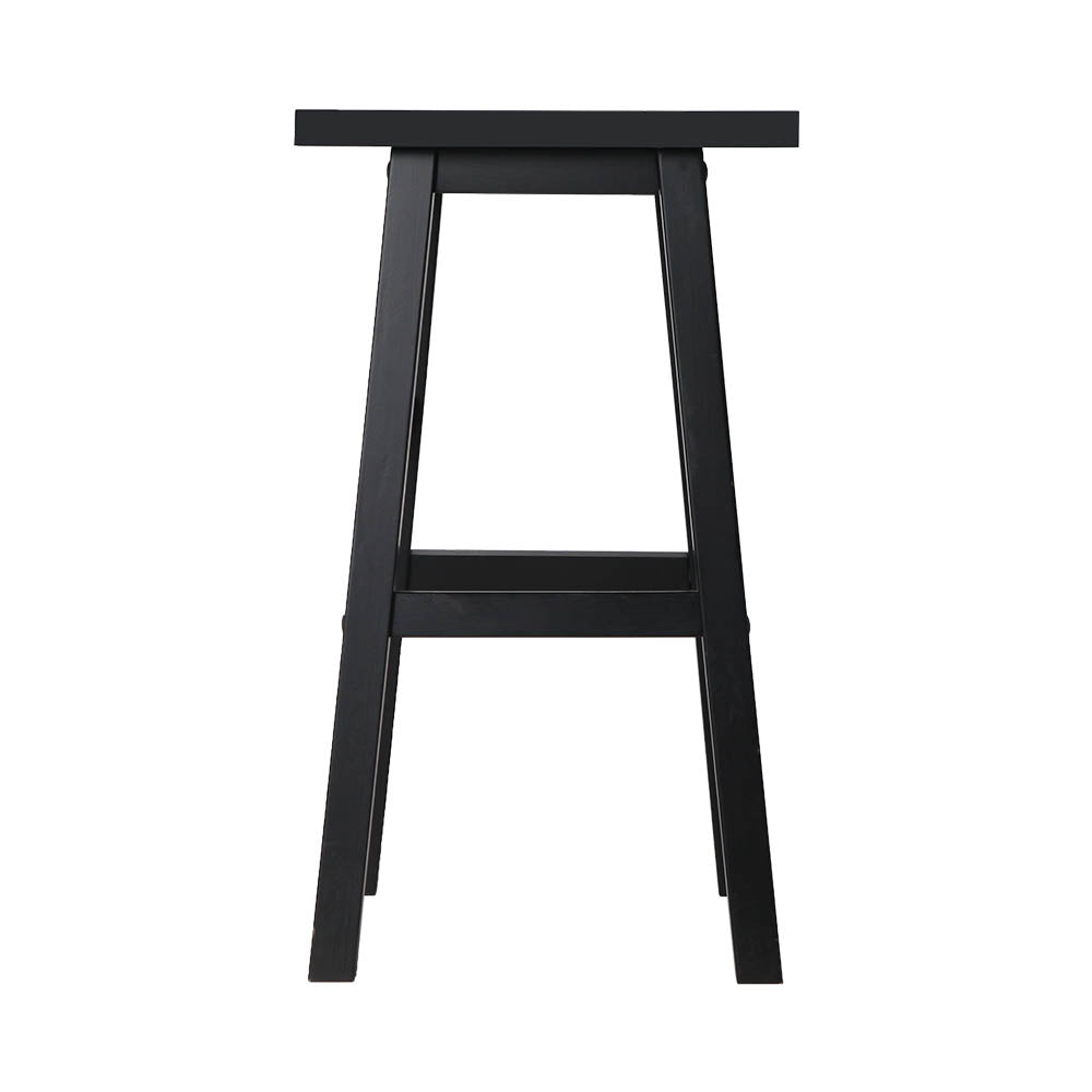 Artiss Set of 2 Beech Wood Bar Stools - Black-2