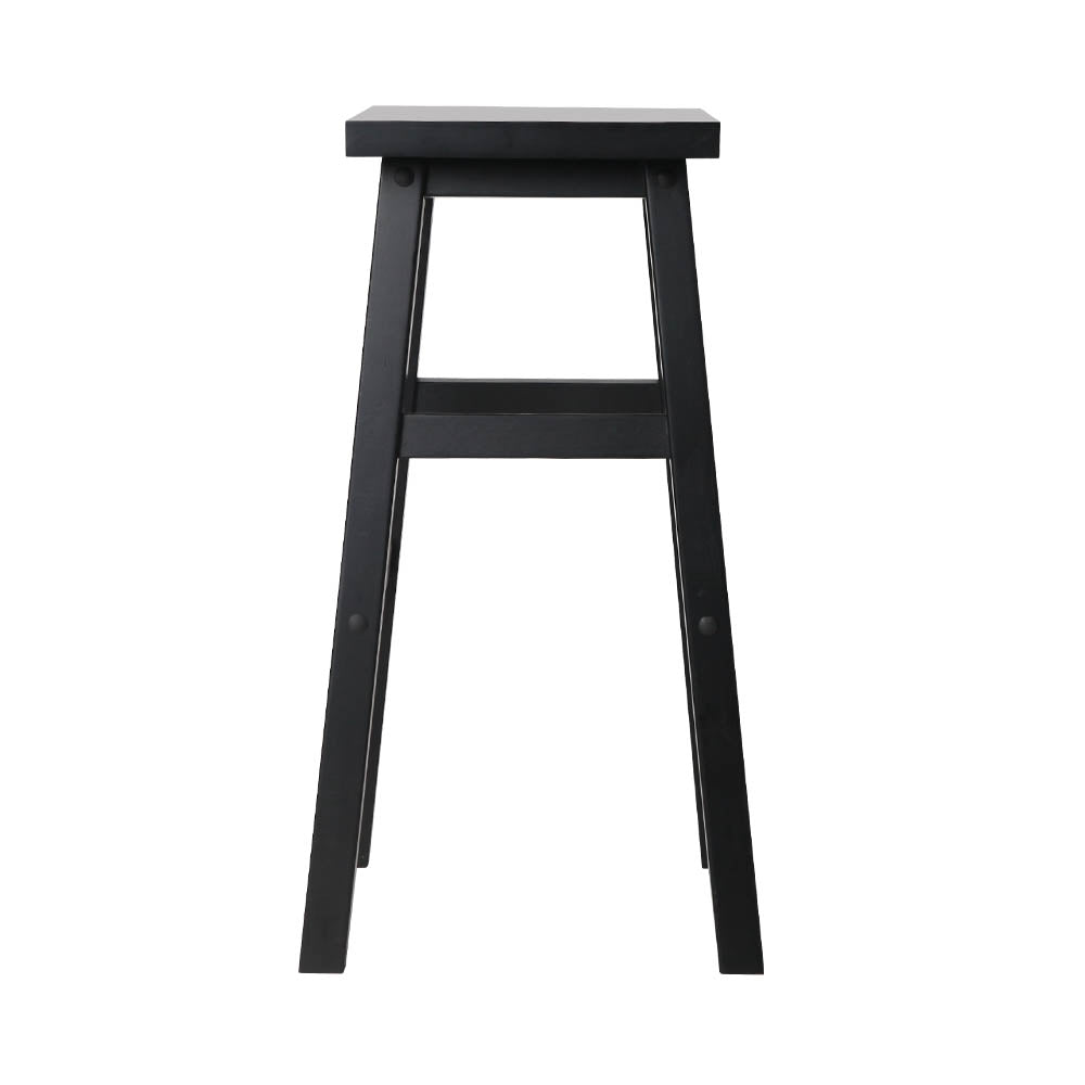 Artiss Set of 2 Beech Wood Bar Stools - Black-3