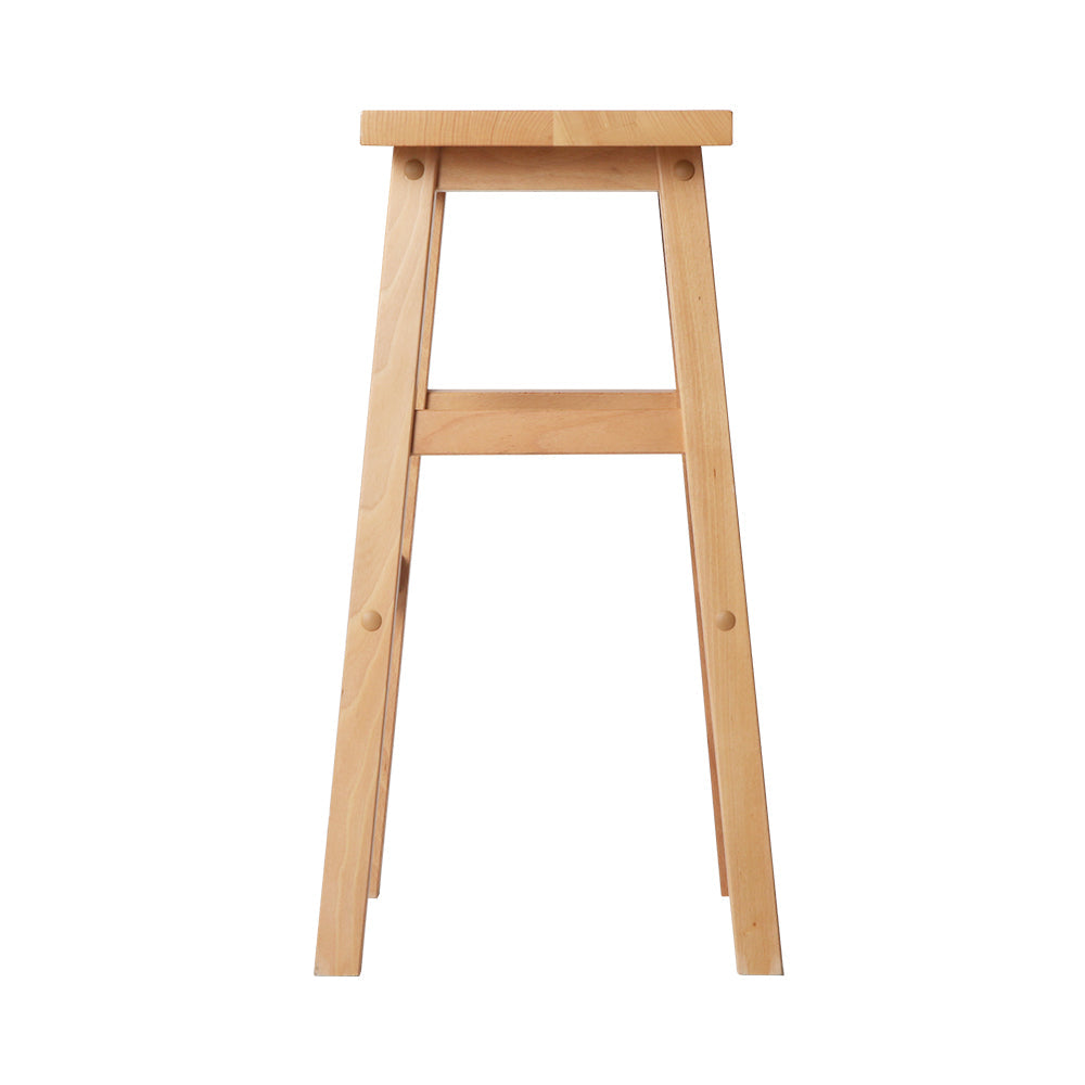 Artiss Set of 2 Beech Wood Bar Stools - Natural-3