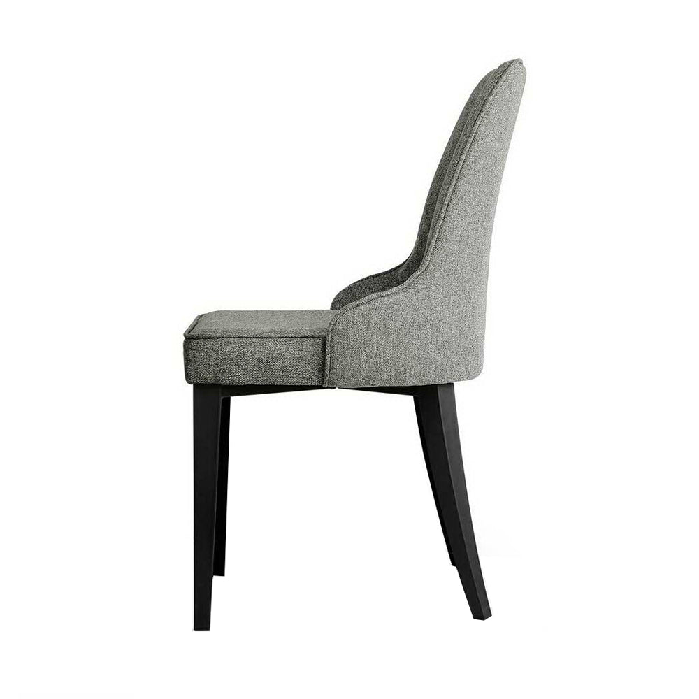 Artiss Set of 2 Fabric Dining Chairs - Grey-3