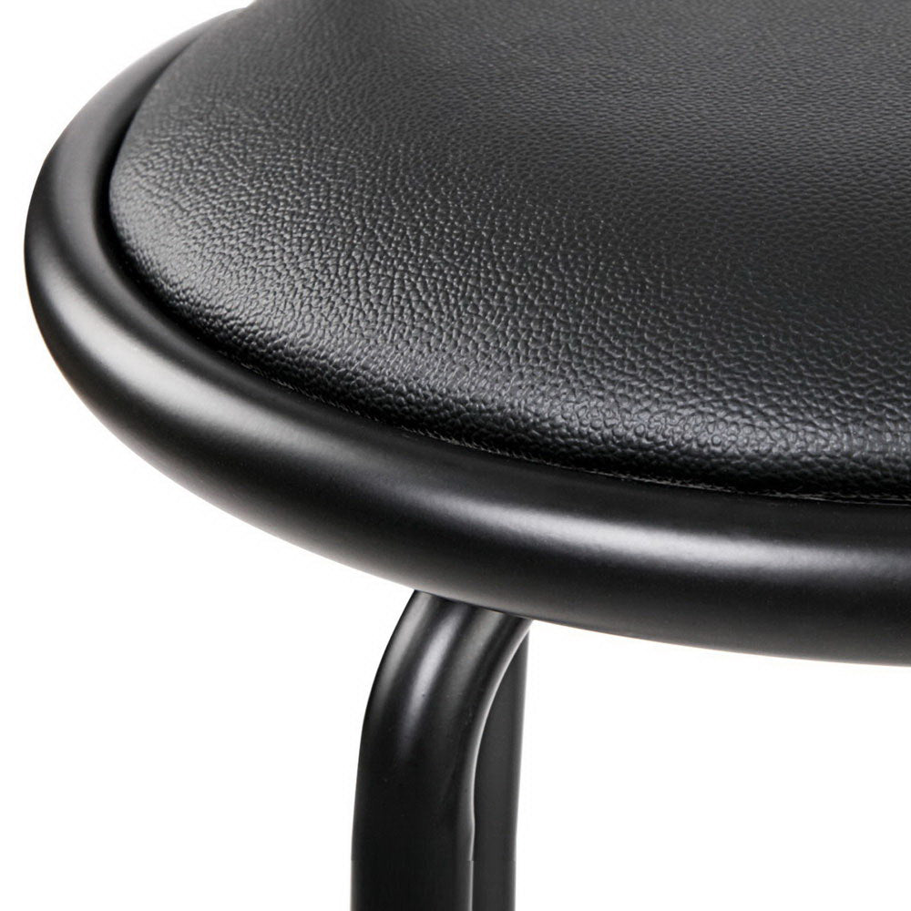 Artiss Set of 4 PU Leather Bar Stools - Black and Steel-6