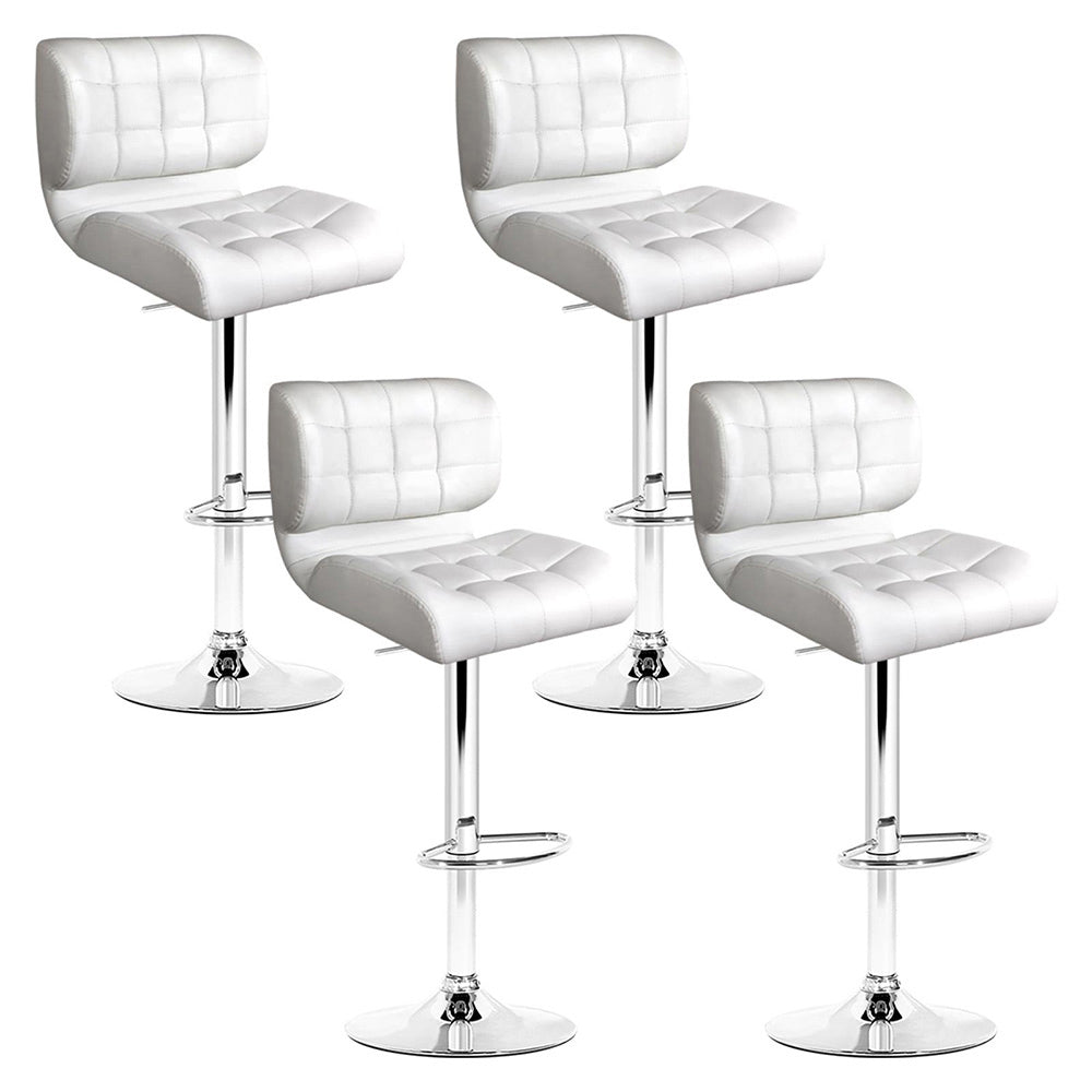 Artiss Set of 4 PU Leather Gas Lift Bar Stools - White and Chrome-0