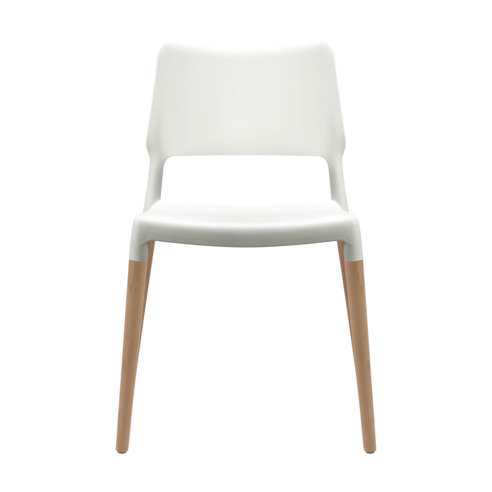 Artiss Set of 4 Wooden Stackable Dining Chairs - White-2