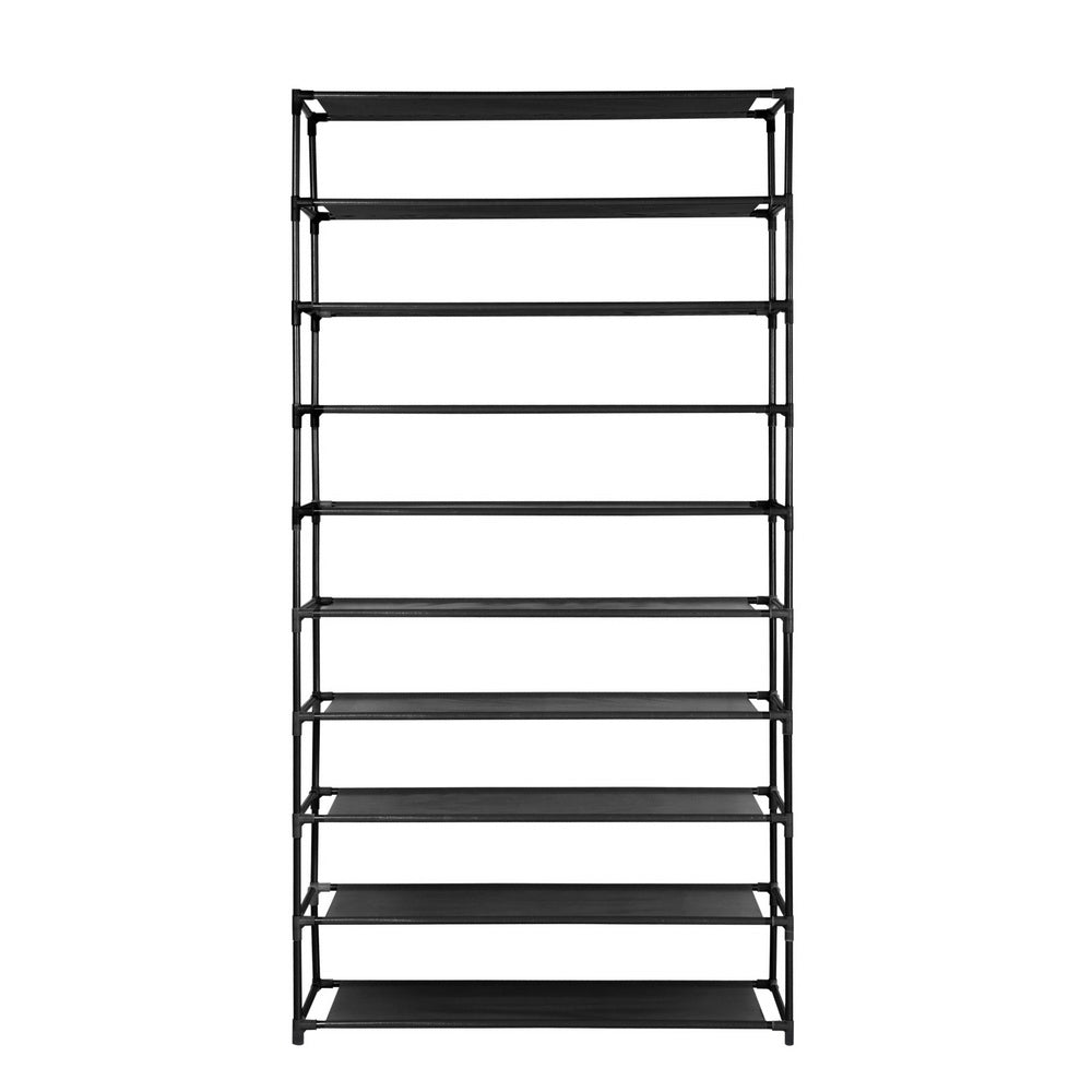 Artiss Shoe Rack 10-Tier (50 Pair) Shoes Organiser DIY Stackable Organizer Storage Shelf Stand Holder Portable Wardrobe Black-2