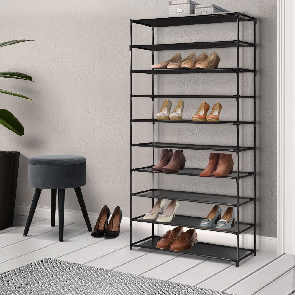 Artiss Shoe Rack 10-Tier (50 Pair) Shoes Organiser DIY Stackable Organizer Storage Shelf Stand Holder Portable Wardrobe Black-7