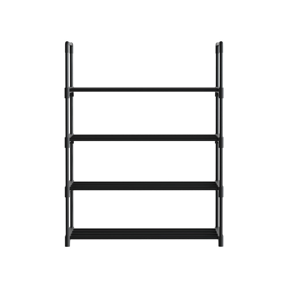 Artiss Shoe Rack Stackable Shelves 4 Tiers 55cm Shoes Storage Stand Black-2