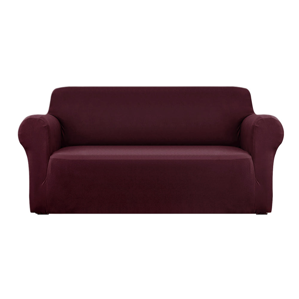 Artiss Sofa Cover Elastic Stretchable Couch Covers Burgundy 3 Seater-0