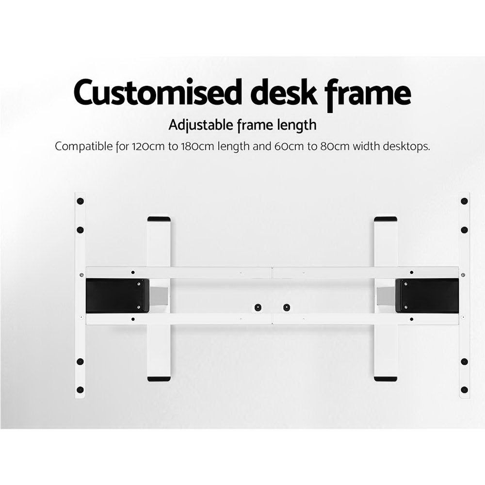 Artiss Standing Desk Electric Height Adjustable Sit Stand Desks White Black-5