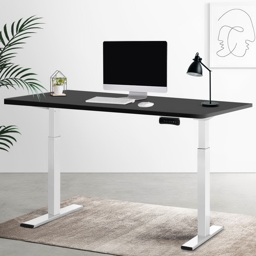 Artiss Standing Desk Electric Height Adjustable Sit Stand Desks White Black-7