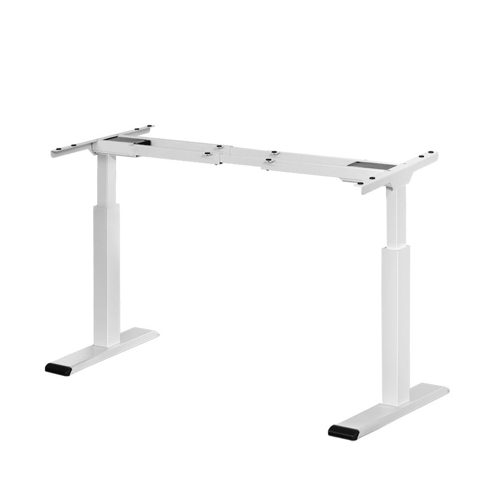 Artiss Standing Desk Sit Stand Motorised Adjustable Frame Only White Dual Motor-0